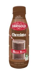 14 ounce Darigold low fat Chocolate Milk single serve bottle